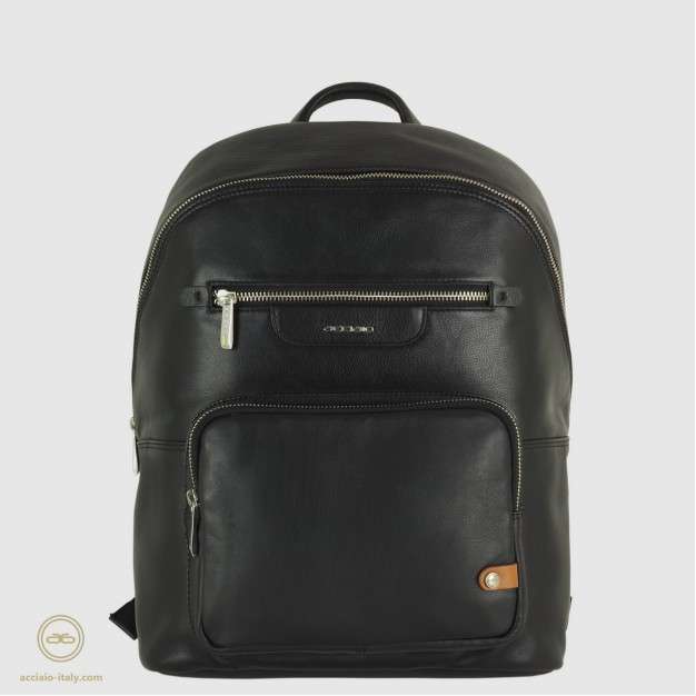 Acciaio - Zaino porta pc piccolo Geo 13" pelle