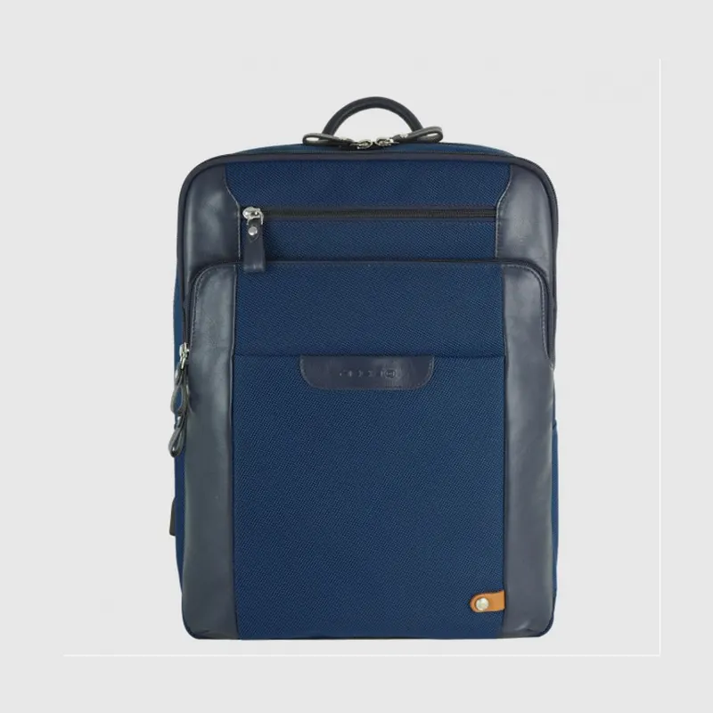 Acciaio – Zaino porta pc Grande Zip 15 tessuto 8912 blu navy VENTO PELLETTERIE