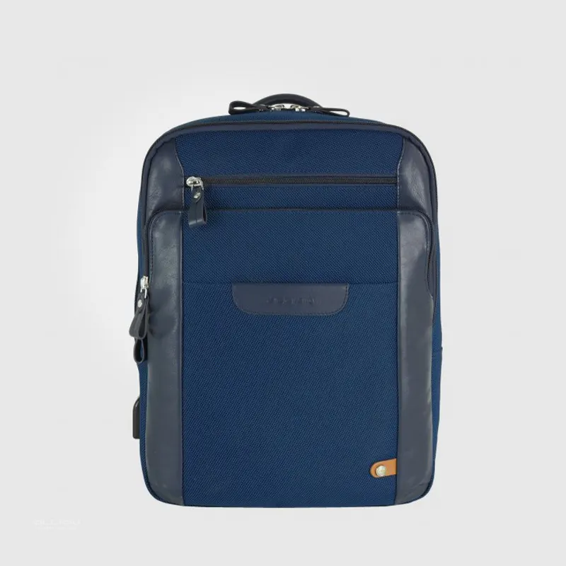 Acciaio – Zaino porta pc piccolo Zip 13 tessuto 8911 blu navy VENTO PELLETTERIE messina