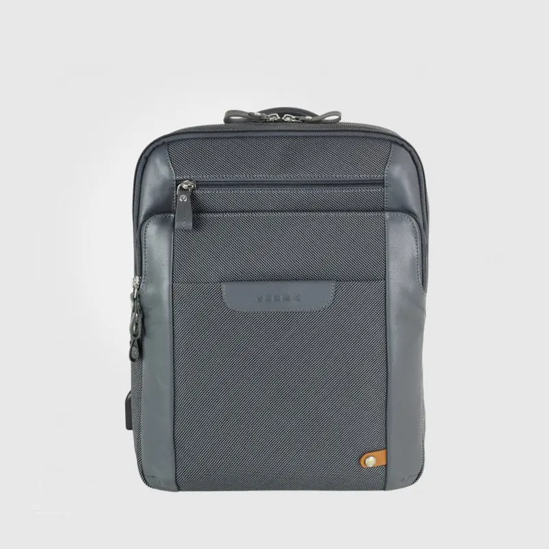 Acciaio – Zaino porta pc piccolo Zip 13 tessuto 8911 grigio VENTO PELLETTERIE messina