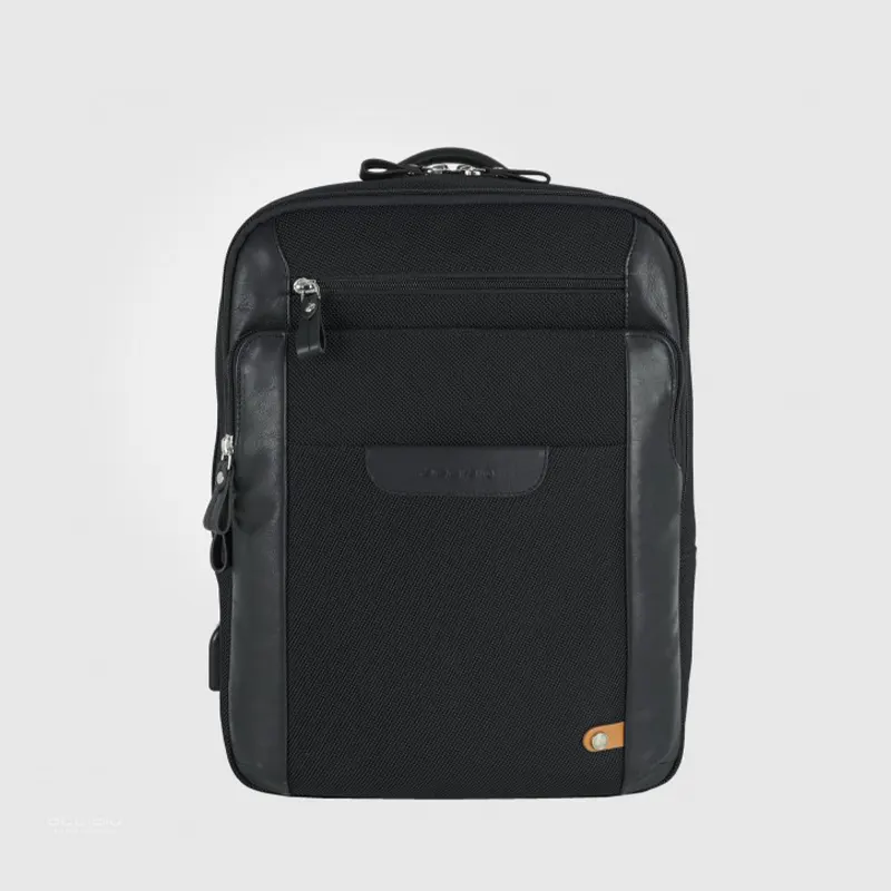 Acciaio – Zaino porta pc piccolo Zip 13 tessuto 8911 nero VENTO PELLETTERIE