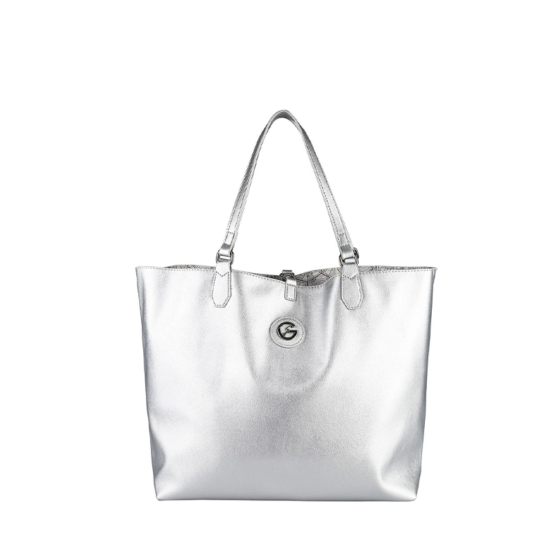 GATTINONI – Borsa a spalla reversibile grande con pochette BINTD8011WZTS ARGENTO VENTO PELLETTERIE
