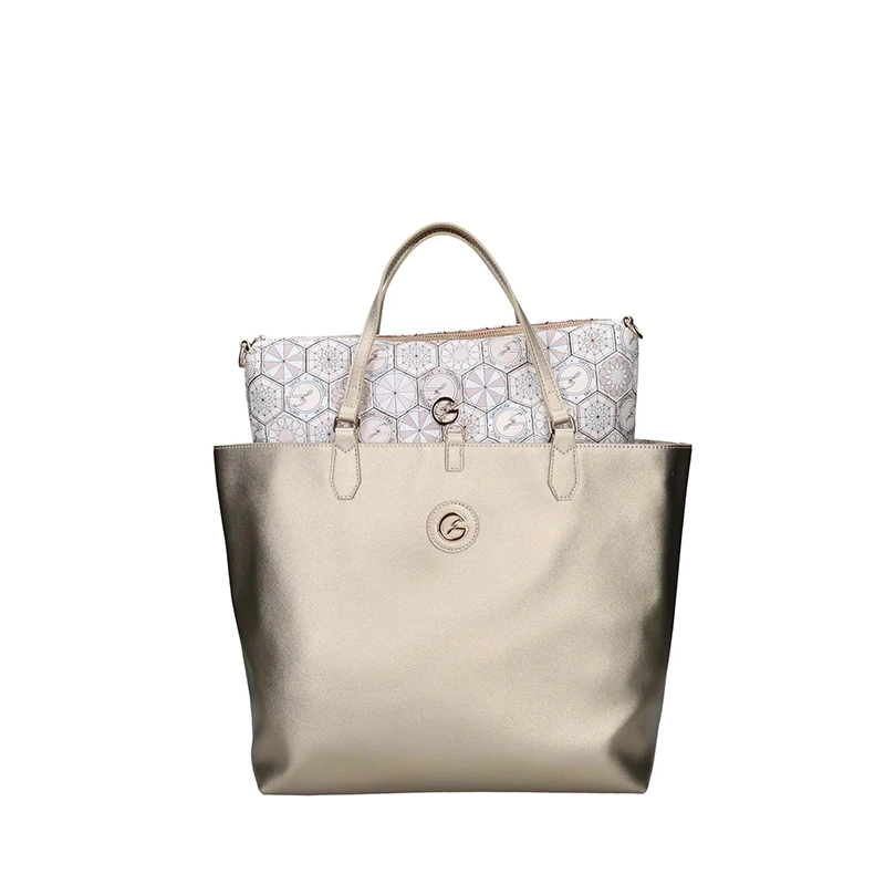 GATTINONI – Borsa a spalla reversibile grande con pochette BINTD8011WZTS ORO VENTO PELLETTERIE