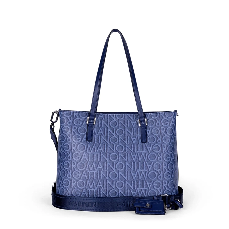 GATTINONI – Rachel M doppio manico BEN0R8524WVP Blu VENTO PELLETTERIE ACCESSORI