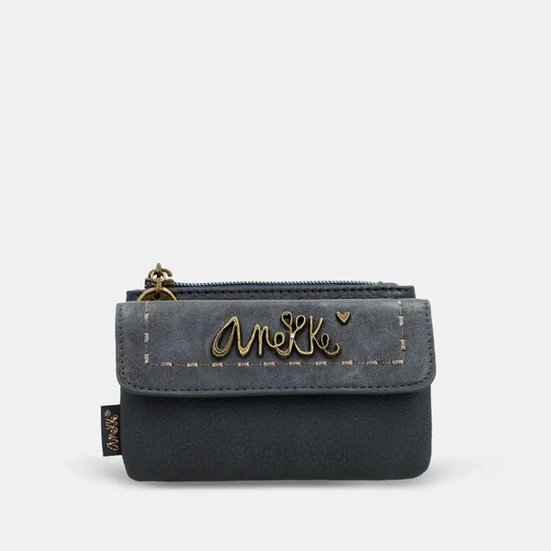 ANEKKE Portamonete con patta Boutique 41859 025 NERO VENTO PELLETTERIE