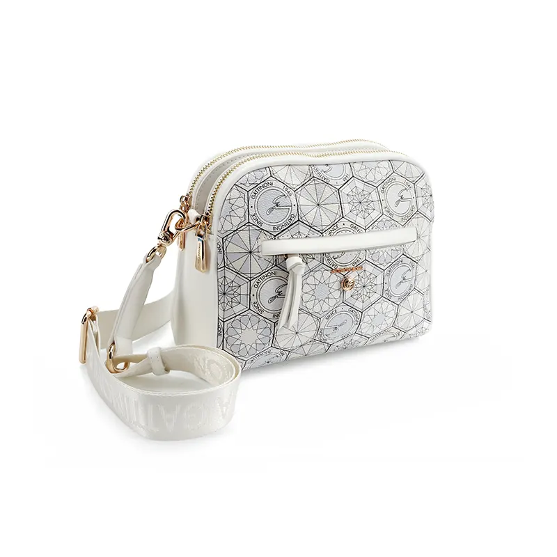 BORSA A TRACOLLA TEODOSIA DAILY GATTINONI BENTD8620WZT BIANCO VENTO PELLETTERIE 4