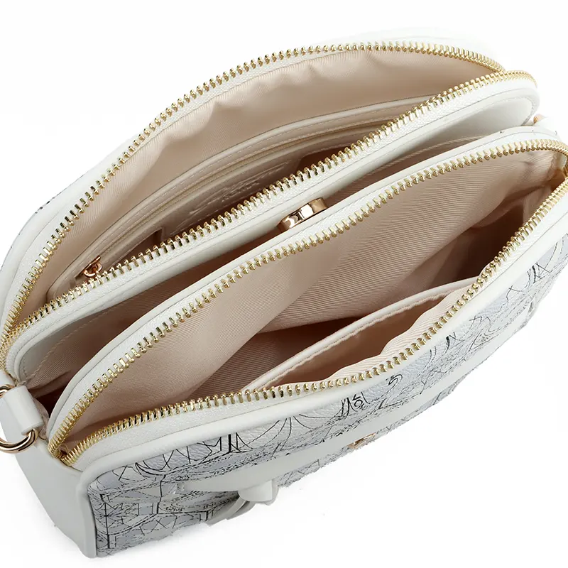 BORSA A TRACOLLA TEODOSIA DAILY GATTINONI BENTD8620WZT BIANCO VENTO PELLETTERIE 5
