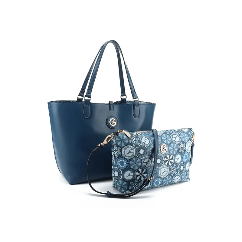 BORSA SHOPPING TEODOSIA REVERSIBILE GATTINONI BINTD8156WZT BLU VENTO PELLETTERIE 4