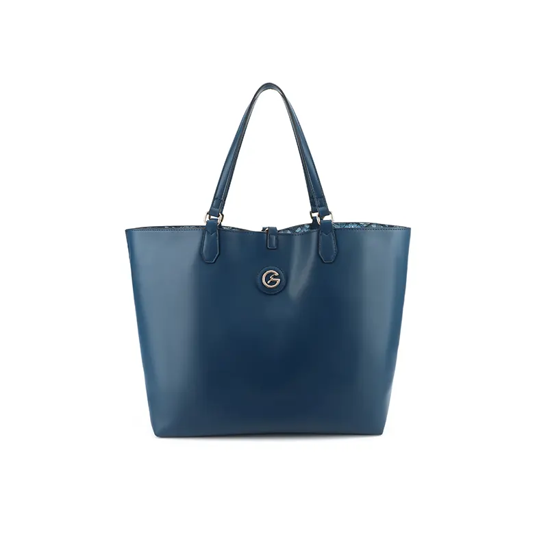 BORSA TEODOSIA REVERSIBILE DOUBLE HANDLE GATTINONI BINTD8011WZT BLU VENTO PELLETTERIE 2