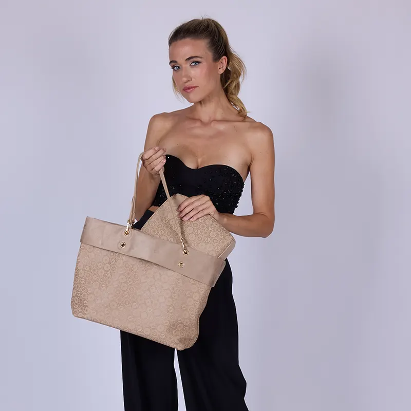 BORSA TEODOSIA SMOOTH REVERSIBILE GATTINONI BENTD8819WVP502 BEIGE VENTO PELLETTERIE 1