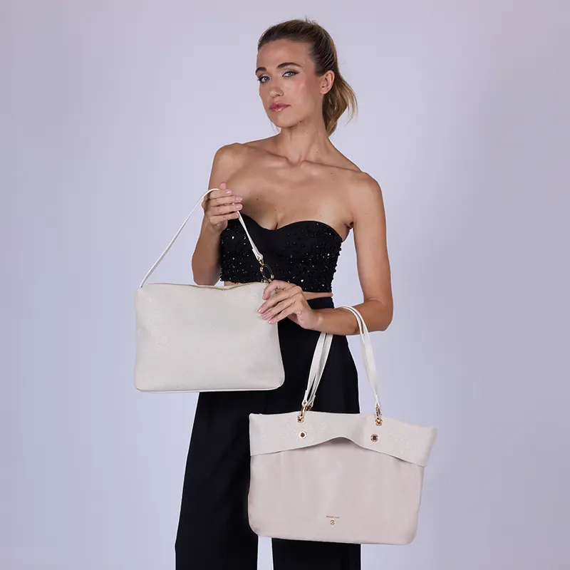 BORSA TEODOSIA SMOOTH REVERSIBILE GATTINONI BENTD8819WVP802 BIANCO VENTO PELLETTERIE 1