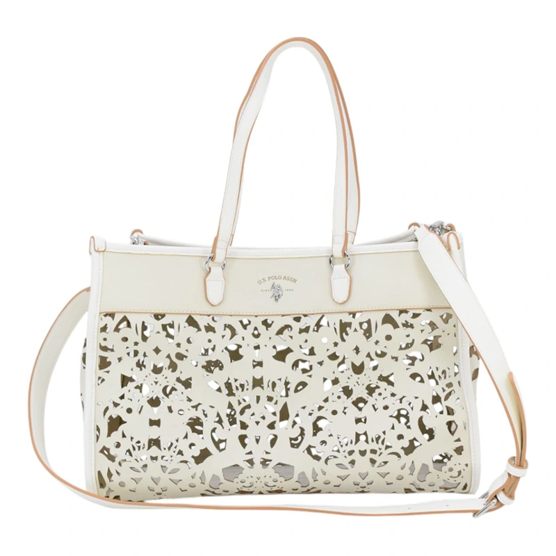 BORSA SHOPPING U.S. POLO BEU1R8646WWI BIANCO VENTO PELLETTERIE