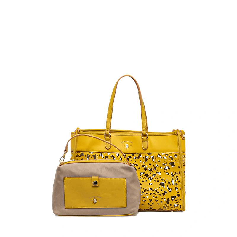 BORSA SHOPPING U.S. POLO BEU1R8646WWI GIALLO VENTO PELLETTERIE